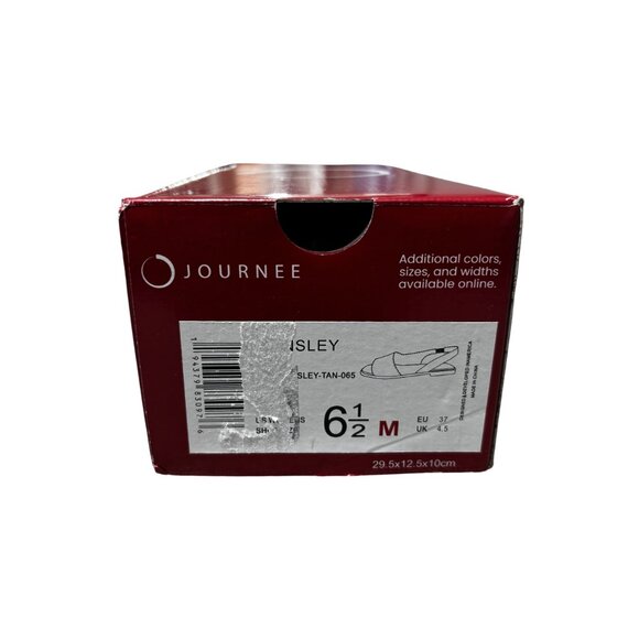 Journee Brinsley 6.5M Tan Faux Crocodile Slingback Sandals Womens - Picture 12 of 12